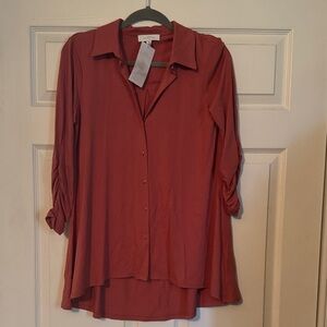 New Directions Women's Button-Down Shirt - Rust